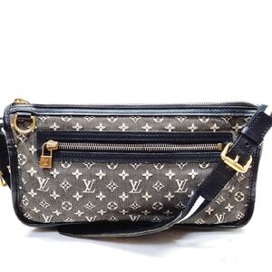 Louis Vuitton Mini Lin monogram pochette black canvas